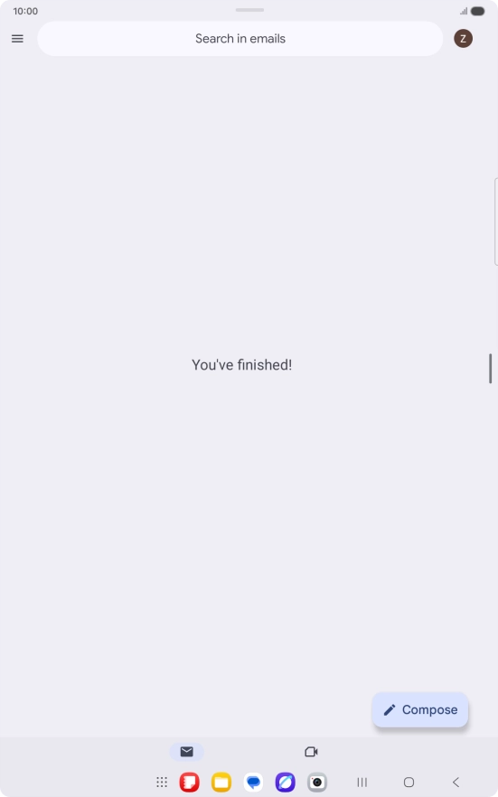 Slide your finger right on the screen.