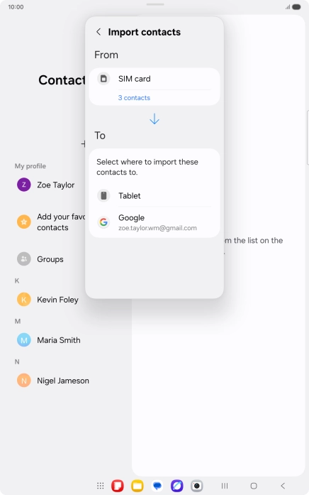 Press the required Google account.