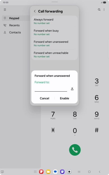 Key in +447836121121 and press Enable.