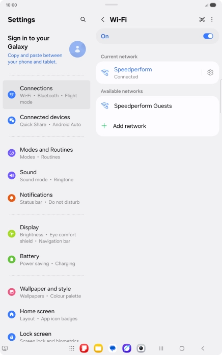 Press the settings icon next to the Wi-Fi network you're connected to.