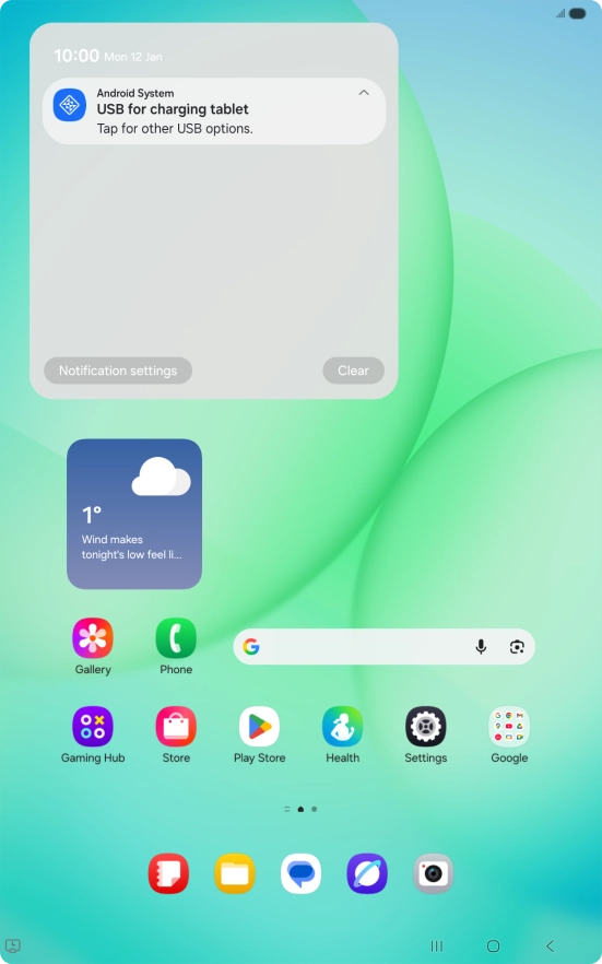 Press Tap for other USB options..