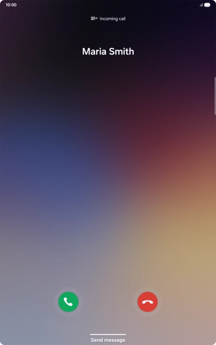 Press and drag the accept call icon right.