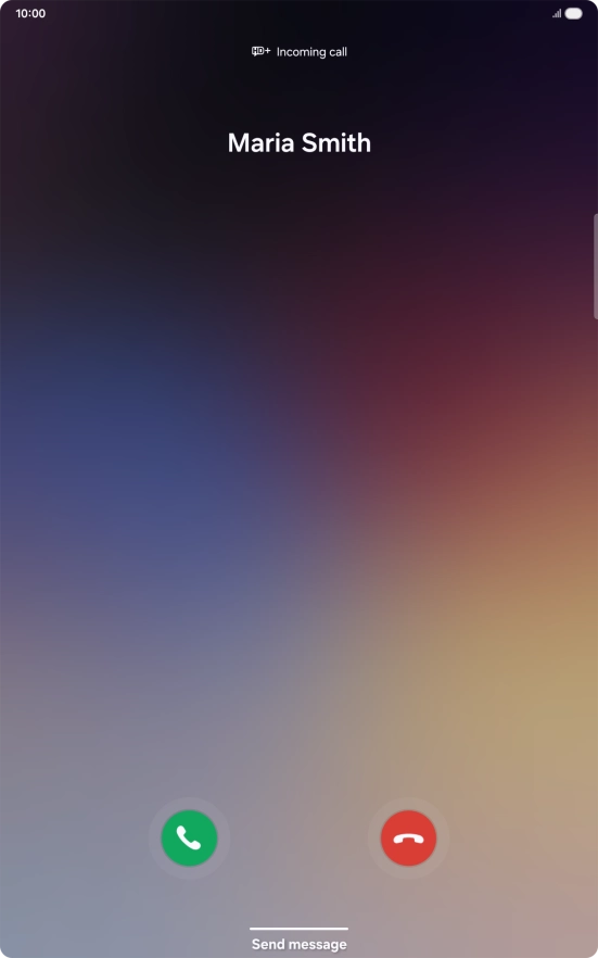 Press and drag the accept call icon right.