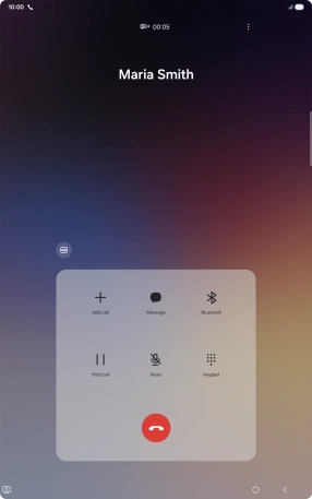 Press the end call icon.