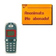 Después de unos instantes aparece Anonimato ¡No abonado! en la pantalla.