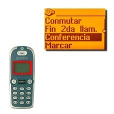 Vaya a Conferencia y pulse OK.Ahora puede comenzar la multiconferencia.