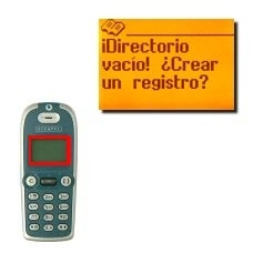 La pantalla muestra ¡Directorio vacío! ¿Crear un registro?.