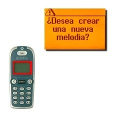 La pantalla muestra ¿Desea crear una nueva melodía?.