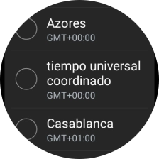 Pulsa la zona horaria deseada.