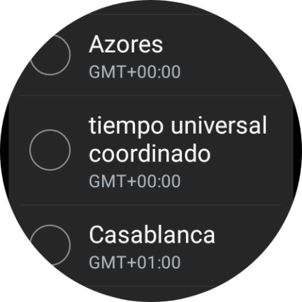 Pulsa la zona horaria deseada.