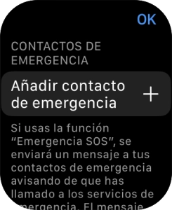 Pulsa Añadir contacto de emergencia y sigue las indicaciones de la pantalla para insertar la información y tus contactos de emergencia.