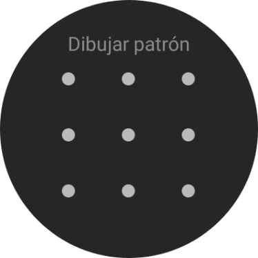 Arrastra el dedo sobre la pantalla para unir por lo menos cuatro puntos y sigue las indicaciones de la pantalla para crear un patrón como código de seguridad.