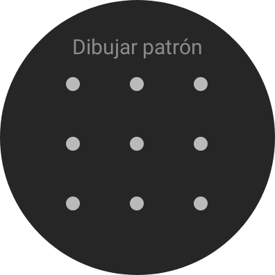 Arrastra el dedo sobre la pantalla para unir por lo menos cuatro puntos y sigue las indicaciones de la pantalla para crear un patrón como código de seguridad.