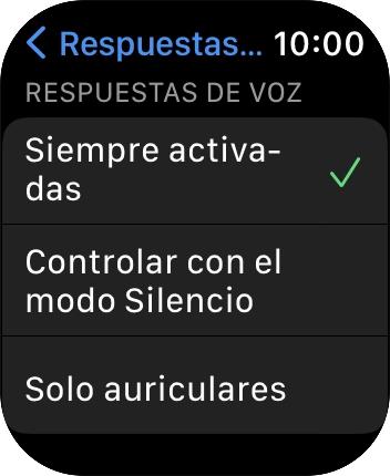 Pulsa el ajuste deseado bajo 