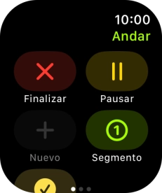 Pulsa Finalizar para detener el ejercicio de entrenamiento.