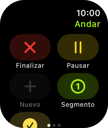 Pulsa Finalizar para detener el ejercicio de entrenamiento.