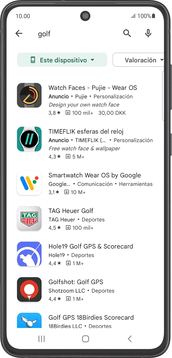 En el teléfono: Pulsa la app deseada.