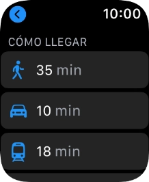 Pulsa el medio de transporte deseado.