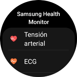Pulsa Tensión arterial y sigue las indicaciones de la pantalla para medir tu presión sanguínea.