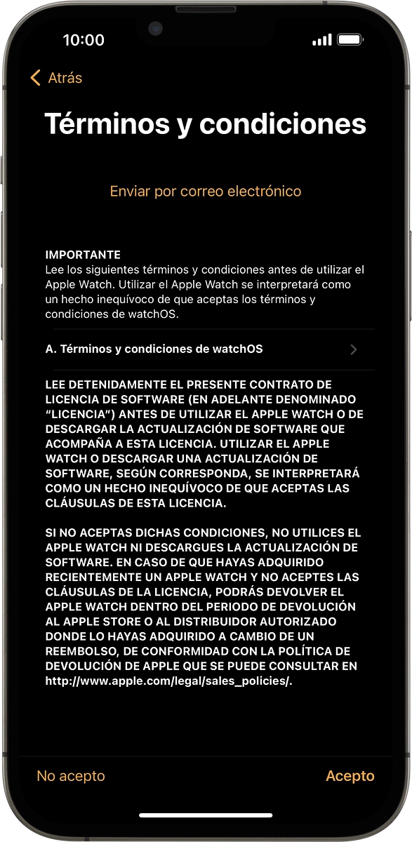 En el móvil: Pulsar Acepto.