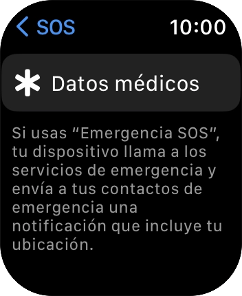 Pulsa Datos médicos.