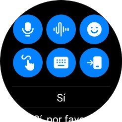 Pulsa el icono de micrófono y sigue las indicaciones de la pantalla para grabar y enviar la respuesta deseada.