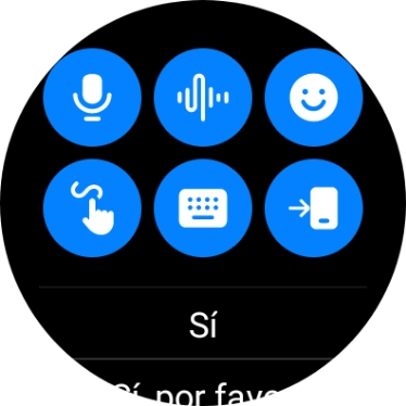 Pulsa el icono de micrófono y sigue las indicaciones de la pantalla para grabar y enviar la respuesta deseada.