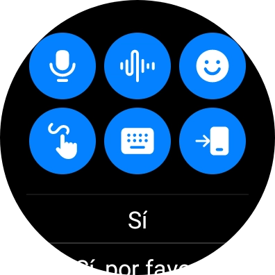Pulsa el icono de micrófono y sigue las indicaciones de la pantalla para grabar y enviar la respuesta deseada.