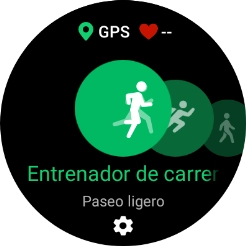 Desliza el dedo hacia la derecha o hacia la izquierda para seleccionar la actividad deseada.