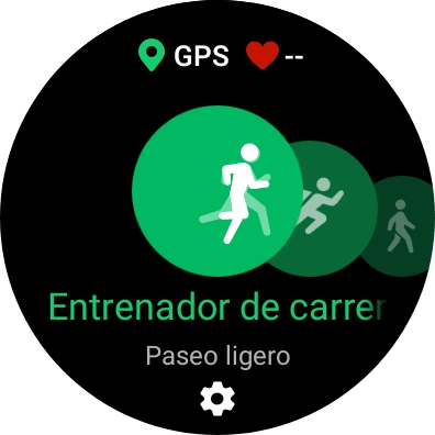 Desliza el dedo hacia la derecha o hacia la izquierda para seleccionar la actividad deseada.