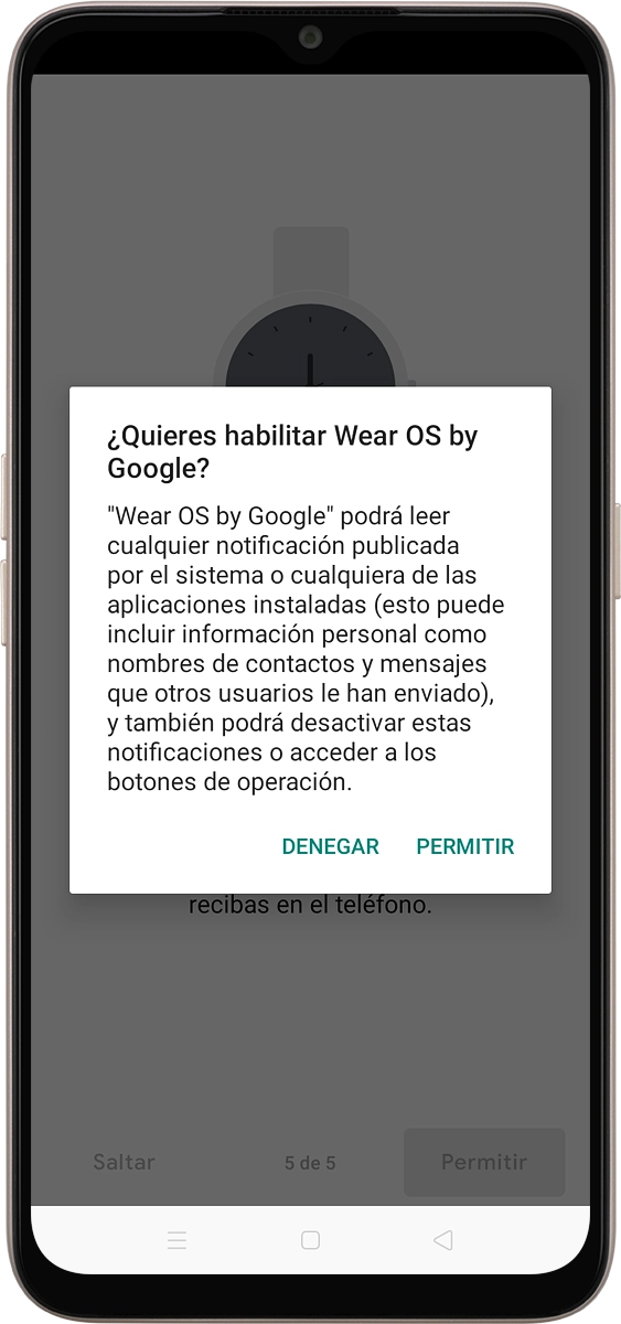 En el teléfono: Pulsa PERMITIR.