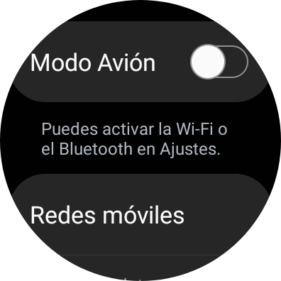Pulsa Redes móviles.