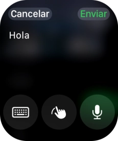 Pulsa el icono de micrófono y di el mensaje en alto.