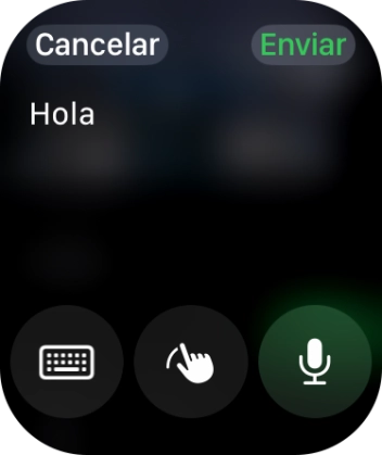 Pulsa el icono de micrófono y di el mensaje en alto.