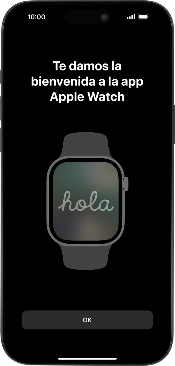 En el teléfono: Espera un momento mientras la activación del Apple Watch finaliza y pulsa OK.