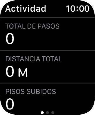 Sigue deslizando el dedo hacia arriba y sigue las instrucciones de la pantalla para consultar la vista de la actividad de la semana en curso o para adaptar los objetivos de la actividad diaria.