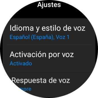 Pulsa Idioma y estilo de voz.