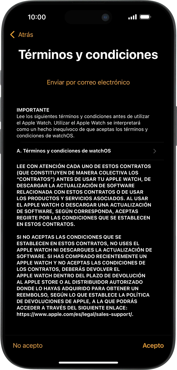 En el teléfono: Pulsa Acepto.