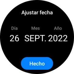 Desliza el dedo hacia arriba o hacia abajo por la pantalla para ajustar la fecha deseada.
