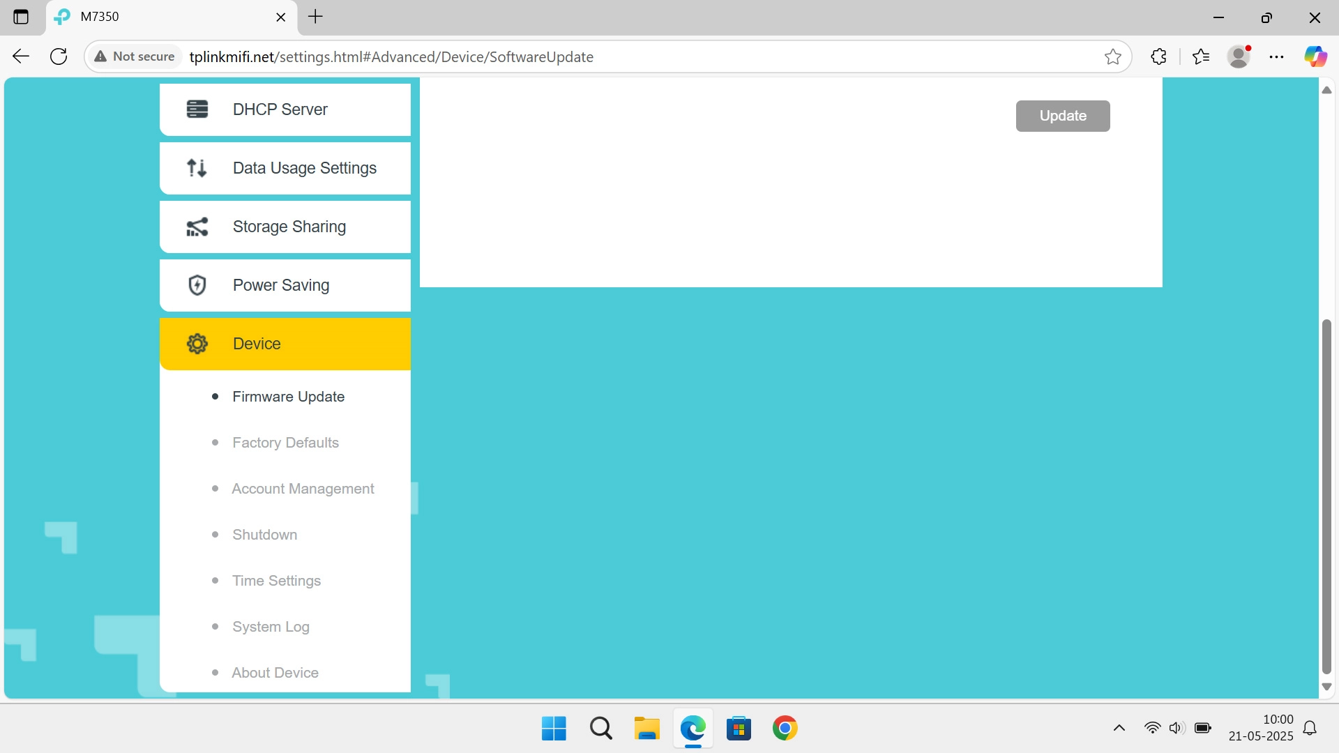 Click Factory Defaults.