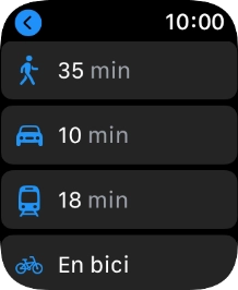 Pulsa el medio de transporte deseado.