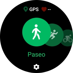 Desliza el dedo hacia la derecha o hacia la izquierda para seleccionar la actividad deseada.