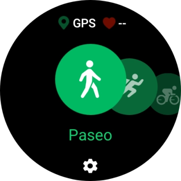 Desliza el dedo hacia la derecha o hacia la izquierda para seleccionar la actividad deseada.
