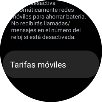 Pulsa Tarifas móviles.