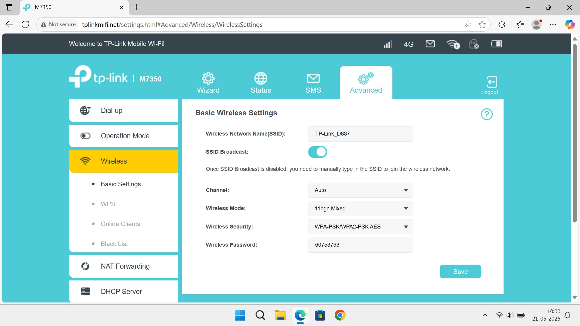Click the field next to 