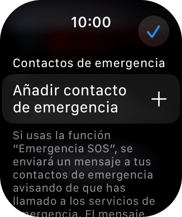 Pulsa Añadir contacto de emergencia y sigue las indicaciones de la pantalla para insertar la información y tus contactos de emergencia.