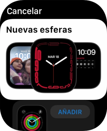 Girar la Digital Crown para ver los diferentes diseños de esfera.