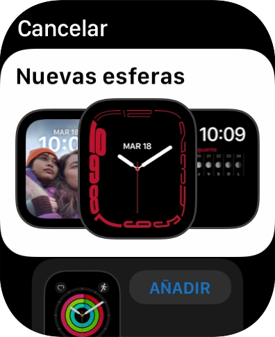 Girar la Digital Crown para ver los diferentes diseños de esfera.