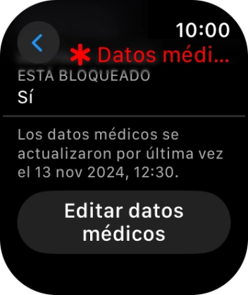Pulsa Editar datos médicos.