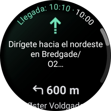 Sigue las indicaciones de la pantalla para llegar al destino seleccionado.